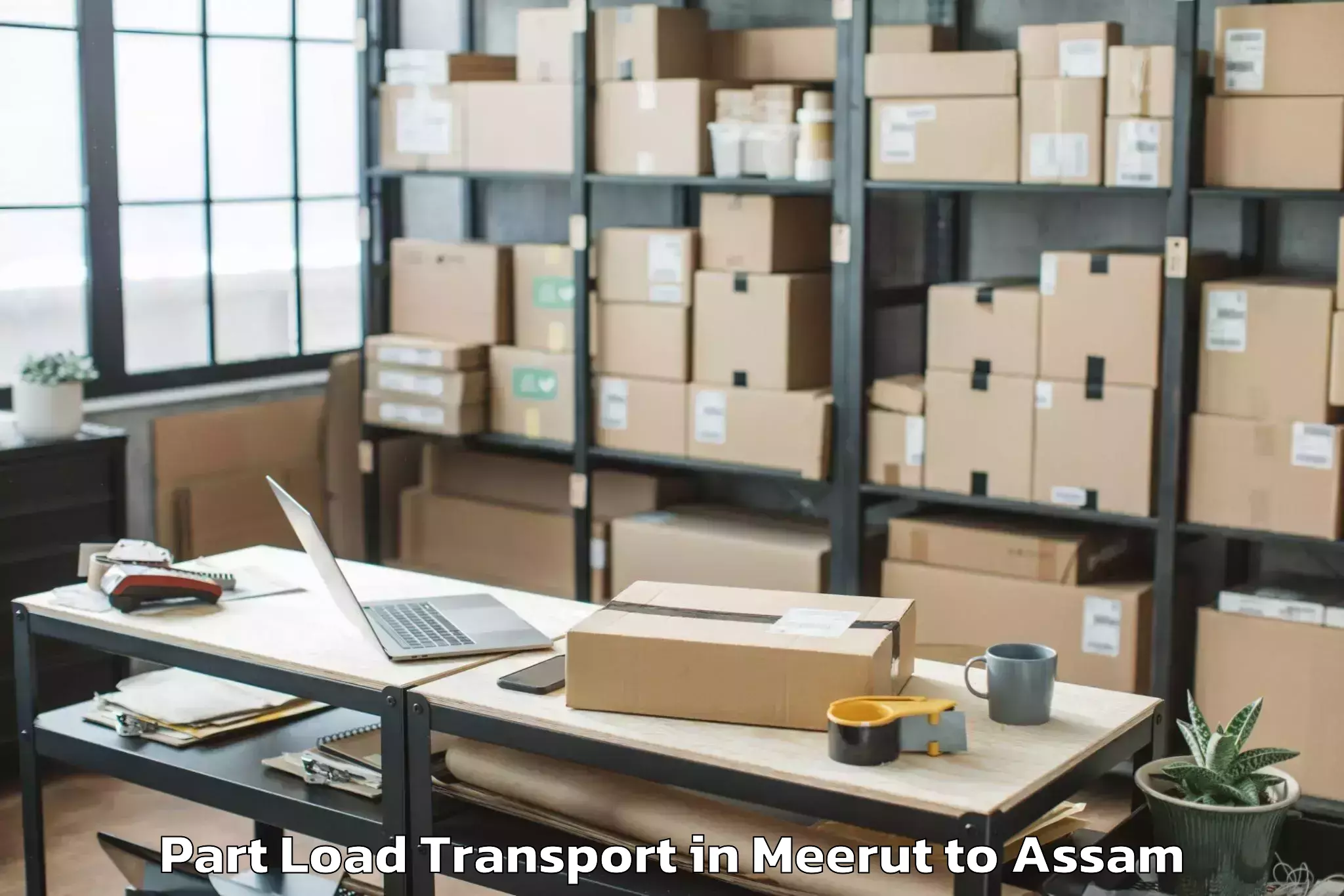 Top Meerut to Chabua Part Load Transport Available